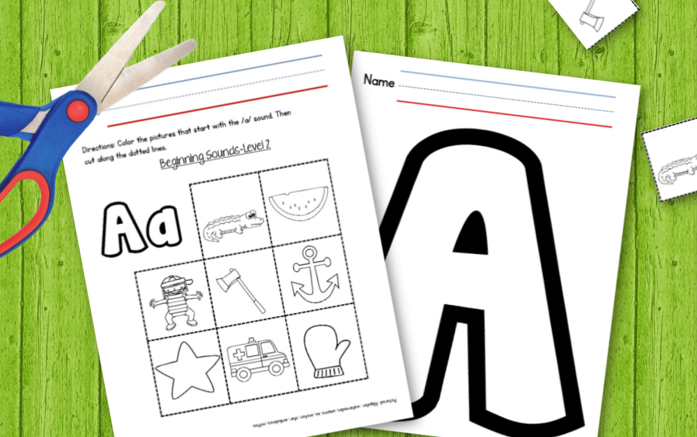 Beginning Sounds Practice: Cut and Paste Worksheets